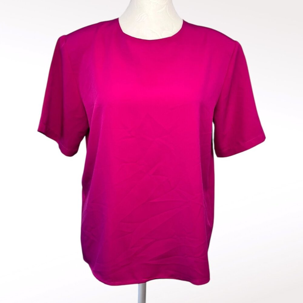 Vintage Secretary Blouse Pink Petite Impressions Size Small